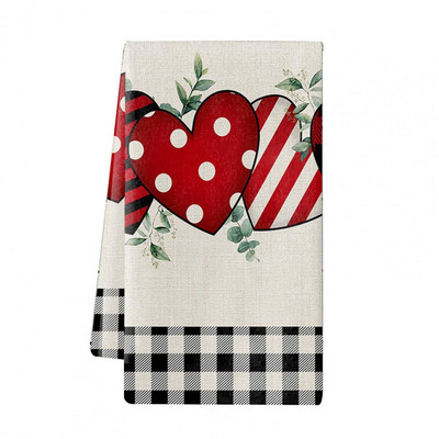 Ručnik za posuđe Mekani perivi Snažno upijanje Izvrsno Valentinovo Ručnik za ruke s printom srca Kuhinjski dodaci Božićni dekor