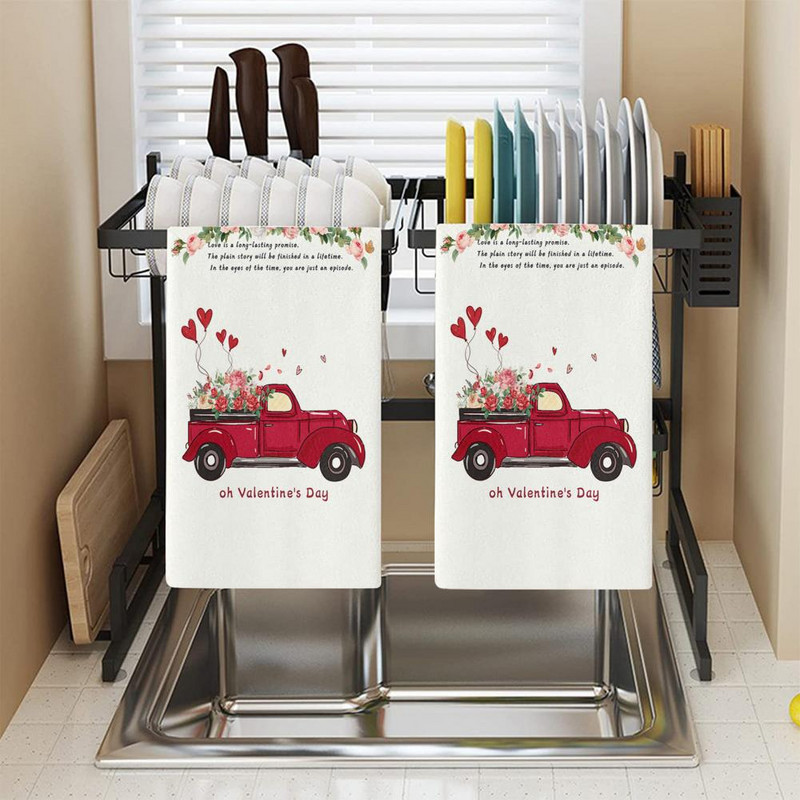 Ručnik za posuđe Mekani perivi Snažno upijanje Izvrsno Valentinovo Ručnik za ruke s printom srca Kuhinjski dodaci Božićni dekor