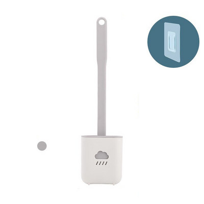 Četka za WC školjku Silikonska četka za WC školjku Viseći tip Flat Head Fleksibilna četka Četka Kupaonski dodaci Četka za wc otvore s držačem