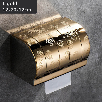 Tualeto popieriaus laikiklis Naujas kūrybingas nerūdijančio plieno aukso servetėlių laikiklio dėžutė tualeto vandeniui atsparus servetėlių laikiklis tualetas