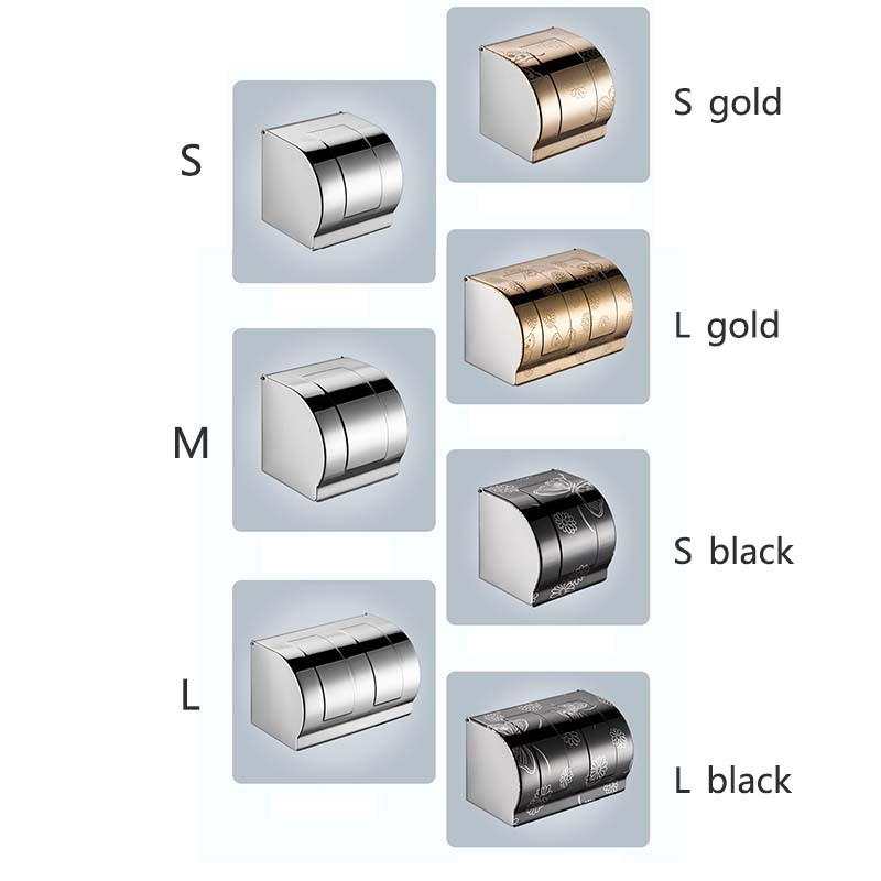 Tualeto popieriaus laikiklis Naujas kūrybingas nerūdijančio plieno aukso servetėlių laikiklio dėžutė tualeto vandeniui atsparus servetėlių laikiklis tualetas