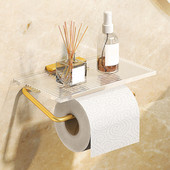 Držač akrilnog toaletnog papira Polica s pladnjem Kupaonski dodaci Kuhinjski držač rolne Zidni stalak za toaletni papir maramice