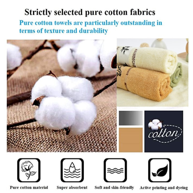 Inyahome 100% kokvilnas sejas roku dvieļi, izšūti no bambusa, ļoti uzsūcošs, mīksts luksusa dvielis vannas istabas grezniem vannas dvieļiem