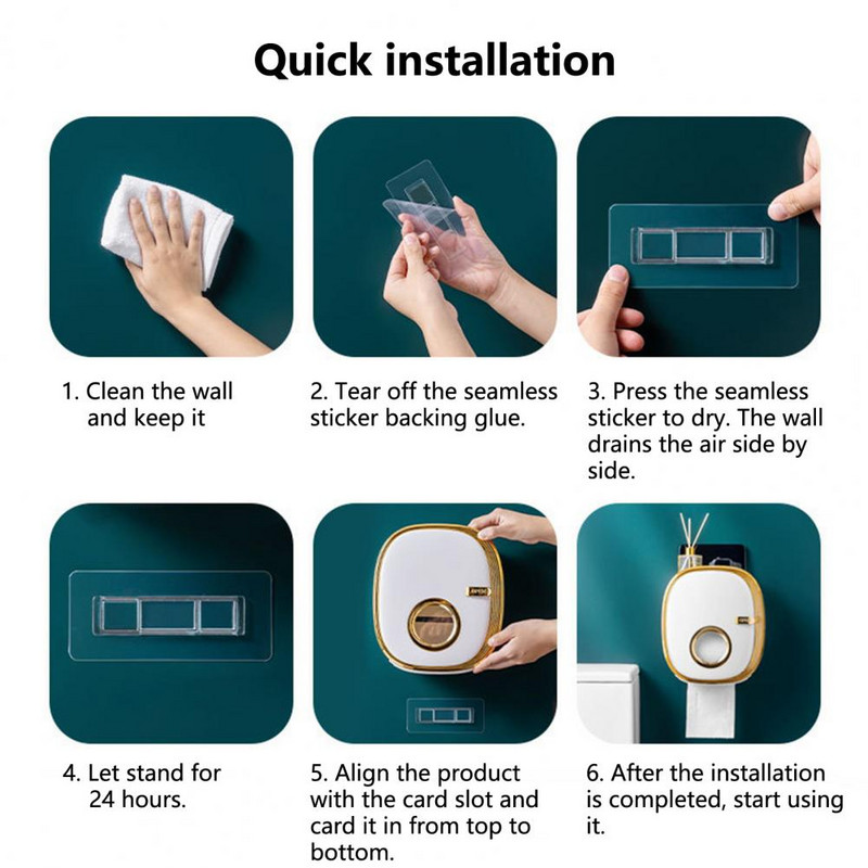 Kutija za toaletne maramice Korisna Instalacija bez bušenja Kutija za toaletne maramice Svjetlo za pohranu raznih stvari Luksuzna kutija za papirne maramice Hotelska oprema