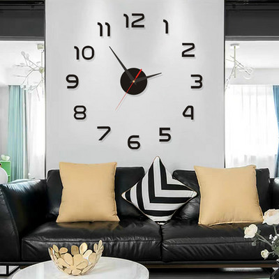 Ρολόι τοίχου DIY Προσιτό ακρυλικό αυτοκόλλητα καθρέφτη Ρολόια Ευρώπη Horloge Σαλόνι Διακόσμηση σπιτιού Art Decal reloj de pared