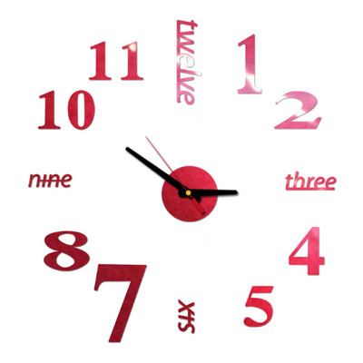 DIY sienas pulkstenis par pieņemamu cenu Akrila spoguļu uzlīmes Pulksteņi Eiropa Horloge dzīvojamā istaba Mājas dekors Art Decal reloj de pared