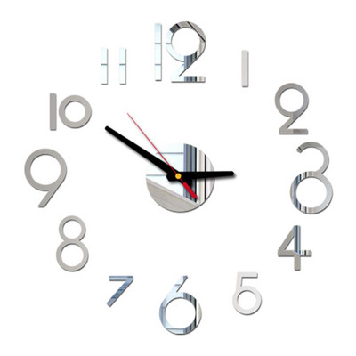 DIY sienas pulkstenis par pieņemamu cenu Akrila spoguļu uzlīmes Pulksteņi Eiropa Horloge dzīvojamā istaba Mājas dekors Art Decal reloj de pared