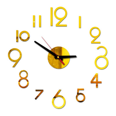 DIY sienas pulkstenis par pieņemamu cenu Akrila spoguļu uzlīmes Pulksteņi Eiropa Horloge dzīvojamā istaba Mājas dekors Art Decal reloj de pared
