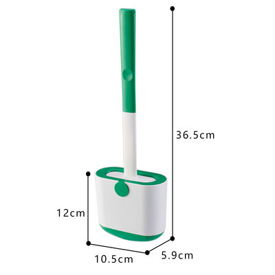 WIKHOSTAR Set četki za WC školjku Zidna četka za WC školjku s držačem za odvod Silikonska četka za čišćenje s ravnom glavom Fleksibilna mekana četka