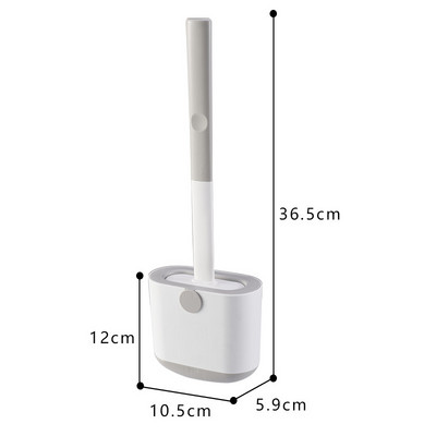WIKHOSTAR Set četki za WC školjku Zidna četka za WC školjku s držačem za odvod Silikonska četka za čišćenje s ravnom glavom Fleksibilna mekana četka