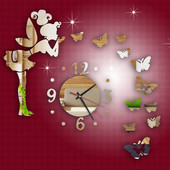 Часы На Стену Modes 3D liela izmēra sienas pulkstenis moderna stila tauriņš DIY spogulis sienas pulkstenis sienas uzlīme Mājas dekors Настенные Часы