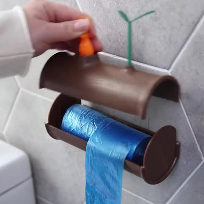 Plastmasas uzglabāšanas kaste Cute Rabbit Leaf pie sienas stiprināms atkritumu maisu konteiners