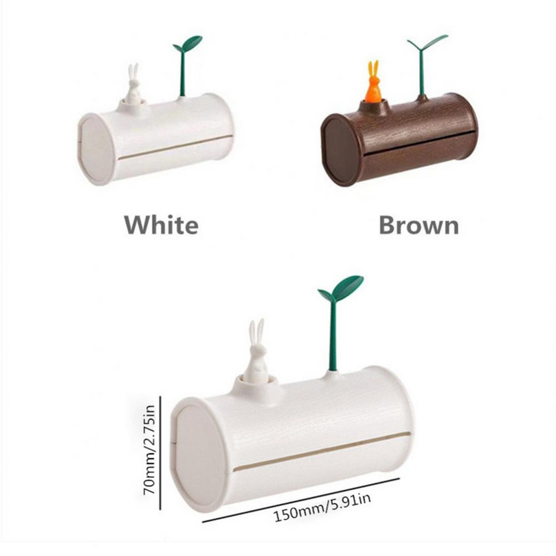 Plastmasas uzglabāšanas kaste Cute Rabbit Leaf pie sienas stiprināms atkritumu maisu konteiners