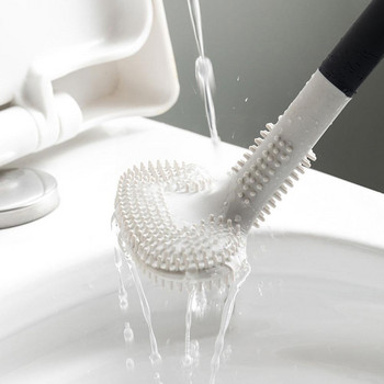 38*8CM Четка за почистване на тоалетна чиния Дълбоко почистваща силиконова тоалетна Четка за баня Тоалетна четка Силиконова четка K3D2