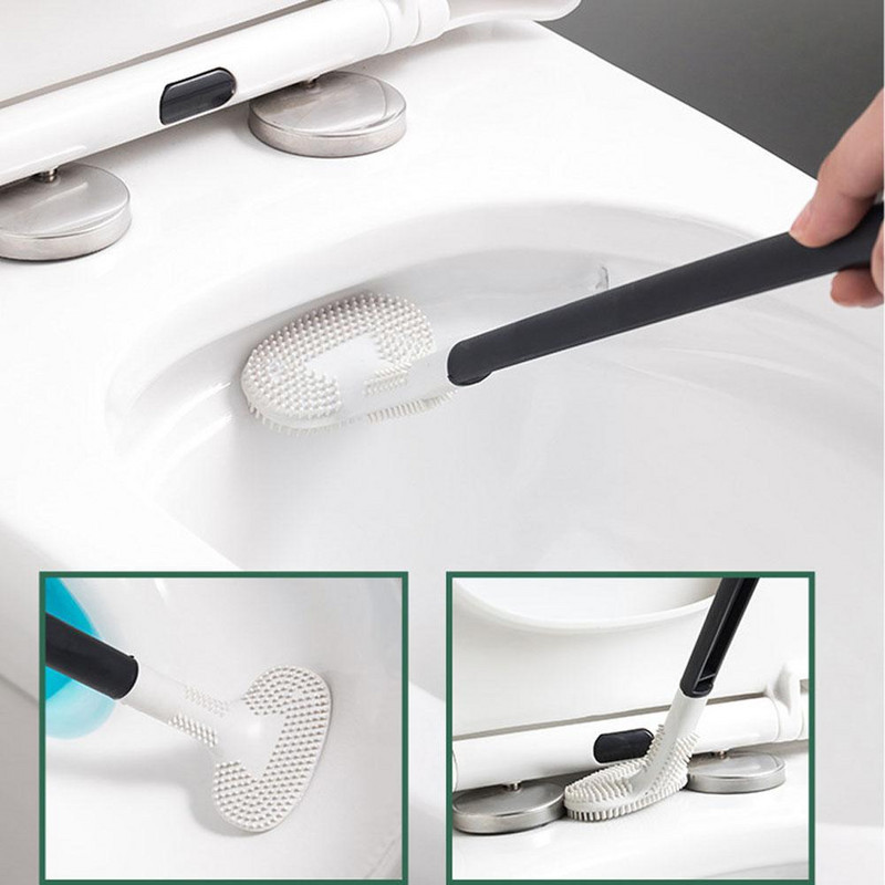 38*8cm WC poti puhastushari Sügavpuhastav silikoon WC Vannitoa WC hari WC hari Silikoon K3D2