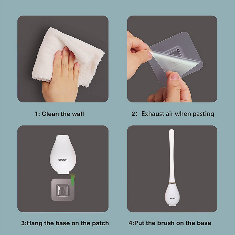 Silikonska WC četka s kompletom držača Automatska WC četka za kupaonicu s dugom ručkom i brzosušeći zidni držač