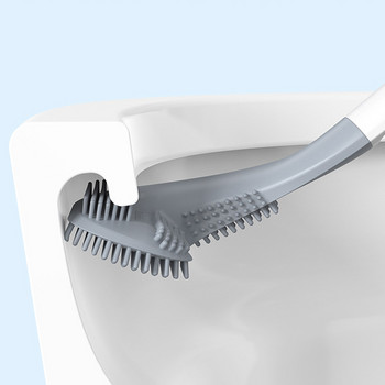 Голф Силиконови четки за тоалетна с комплект държачи Четка за почистване на тоалетна с дълга дръжка Черни модерни хигиенични аксесоари за баня