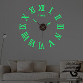 DIY zidni sat 3D svjetleća akrilna zidna naljepnica 40cm/16'' moderan sat s ogledalom za kućni ured hotel restoran školska dekoracija