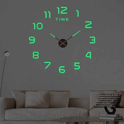 DIY zidni sat 3D svjetleća akrilna zidna naljepnica 40cm/16'' moderan sat s ogledalom za kućni ured hotel restoran školska dekoracija