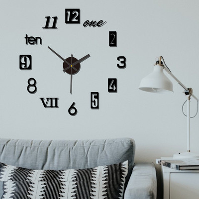 DIY zidni sat 3D svjetleća akrilna zidna naljepnica 40cm/16'' moderan sat s ogledalom za kućni ured hotel restoran školska dekoracija