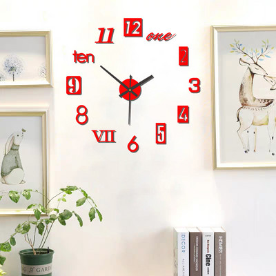 DIY zidni sat 3D svjetleća akrilna zidna naljepnica 40cm/16'' moderan sat s ogledalom za kućni ured hotel restoran školska dekoracija