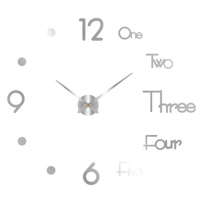 DIY zidni sat 3D svjetleća akrilna zidna naljepnica 40cm/16'' moderan sat s ogledalom za kućni ured hotel restoran školska dekoracija