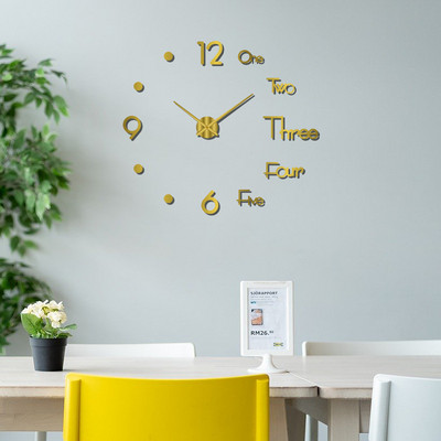 DIY zidni sat 3D svjetleća akrilna zidna naljepnica 40cm/16'' moderan sat s ogledalom za kućni ured hotel restoran školska dekoracija