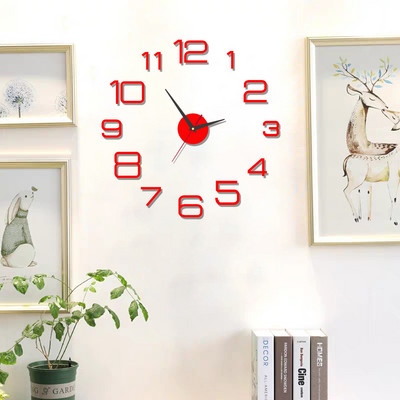 DIY zidni sat 3D svjetleća akrilna zidna naljepnica 40cm/16'' moderan sat s ogledalom za kućni ured hotel restoran školska dekoracija