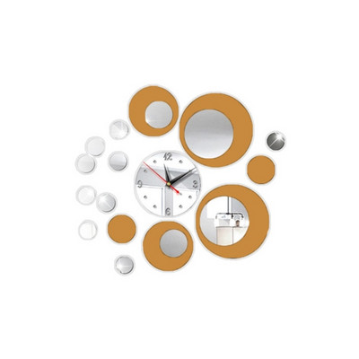 Акрилен 3D кръгъл стенен часовник Направи си сам комбинирани огледални часовници Модерен часовник за кухня Спалня Всекидневна Декорации за дома
