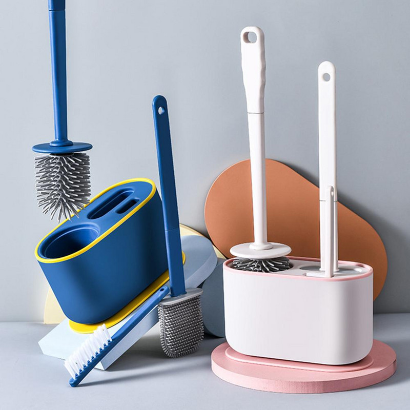 1 set čistača WC-a, plastičnog sredstva za čišćenje WC-a s tvrdom teksturom, protukliznog, višebojnog držača četke za čišćenje Kit za čišćenje WC-a