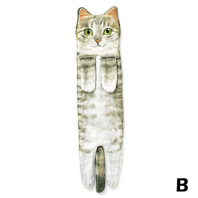 Smiješni mačji ručnici za ruke Kuhinja Kupaonica Lopta ručnika za ruke Brzi ručnici Suha mikrofibra s omčama Kreativni viseći upijajući So D7F1