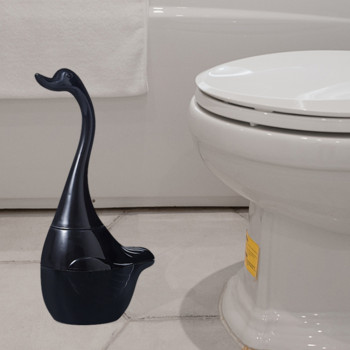 Четка за тоалетна с форма на лебед с дълга дръжка и държач Почистваща четка за баня с дренаж Инструменти за почистване Комплекти домашни принадлежности за баня
