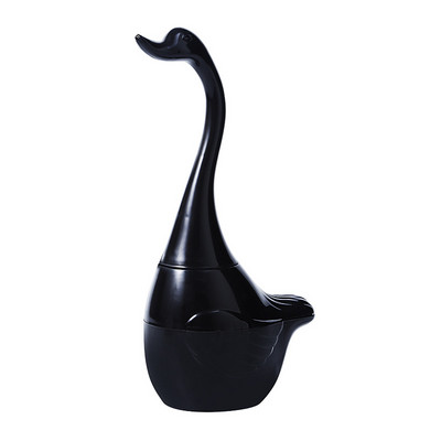 Gulbja formas tualetes birste ar garu rokturi ar turētāju Vannas istabas drenāžas tīrīšanas birste tīrīšanas rīki Mājas vannas istabas piederumu komplekti