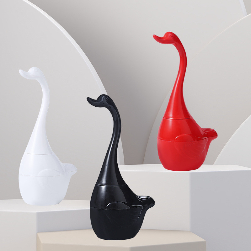 Gulbja formas tualetes birste ar garu rokturi ar turētāju Vannas istabas drenāžas tīrīšanas birste tīrīšanas rīki Mājas vannas istabas piederumu komplekti