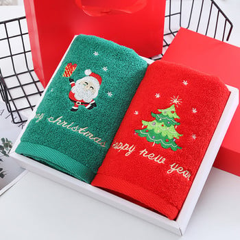 Коледна кърпа за ръце и лице Коледна кухненска кърпа за чай Червен Дядо Коледа Новогодишен подарък Домашни кърпи Кърпа за баня Мъж Жена Фитнес зала