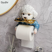radoša multfilma suns pie sienas stiprināms neperforēts papīra dvieļu pakaramais Dvieļu pakaramais Papīra ruļļu turētājs vannas istabas piederumu uzglabāšanas paplāte