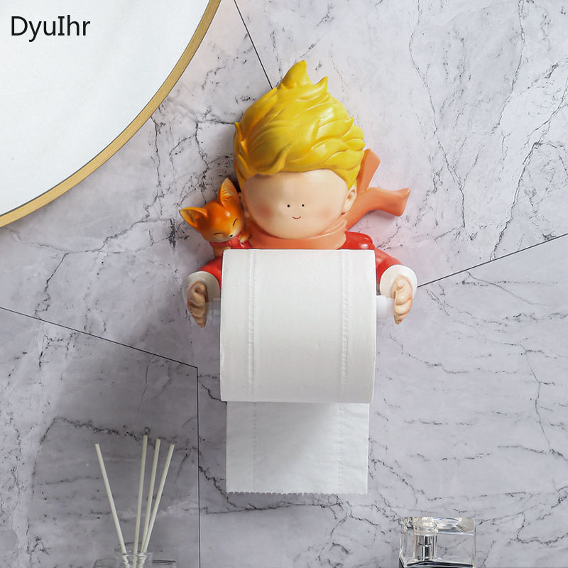 radoša multfilma suns pie sienas stiprināms neperforēts papīra dvieļu pakaramais Dvieļu pakaramais Papīra ruļļu turētājs vannas istabas piederumu uzglabāšanas paplāte