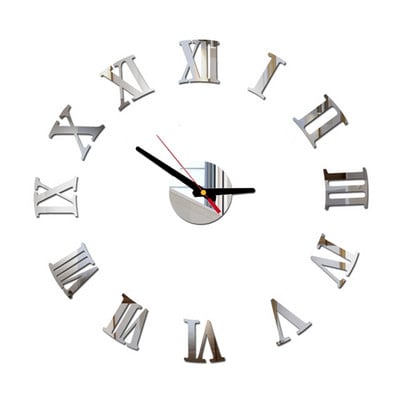 3D peegel seinakella kleebis Rooma numbritega akrüül Mood DIY kvartskellad käekellad Kodukaunistus Elutoa kleebised Sisustus