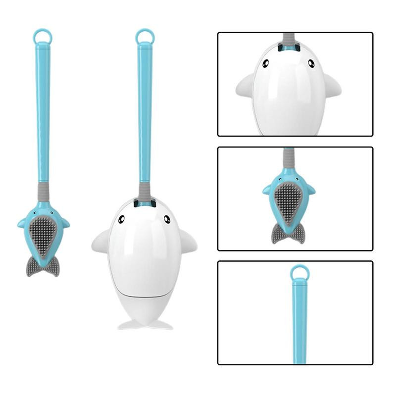 JAUNA Sienas piekarināmā tualetes birste Izliekta tualetes birste Silikona sari grīdai ar garu rokturi. Vannas istabas tīrīšanas piederumi