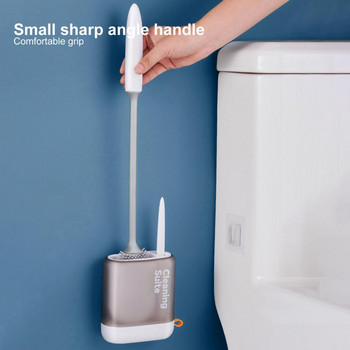1 комплект модерна четка за баня, влагоустойчива, бързосъхнеща, силна дезактивация, монтирана на стена тоалетна чиния, двойна четка с комплект държачи