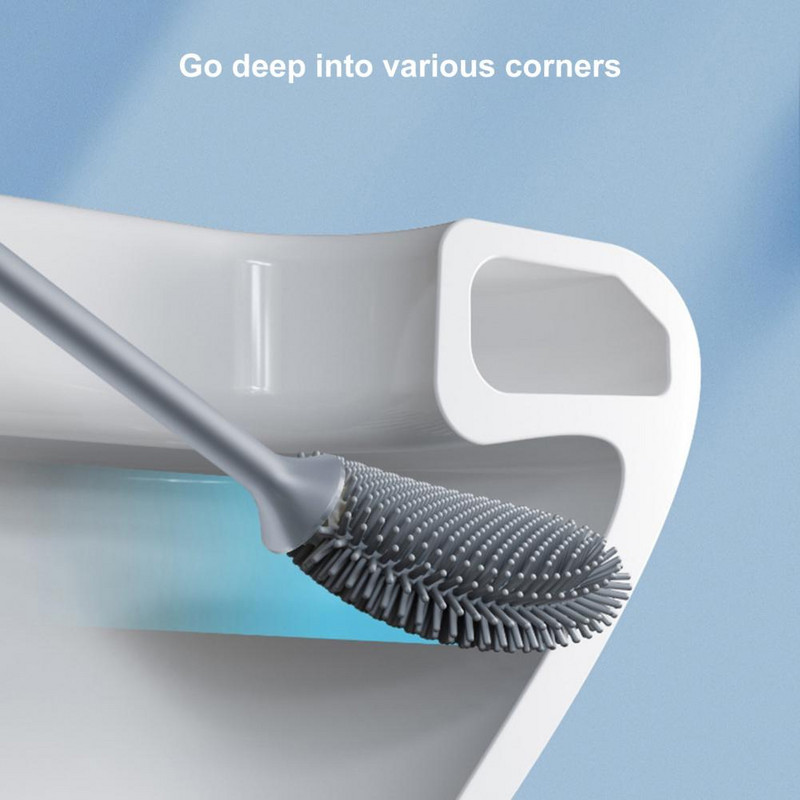 1 komplekts Moderna vannas istabas birste, mitrumizturīga, ātri nožūstoša, spēcīga dekontaminācija pie sienas stiprināma tualetes poda dubultā birste ar turētāju komplektu