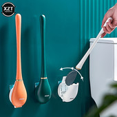 Mīkstas silikona tualetes birstes ar turētāju pie sienas stiprināmas tīrīšanas birstes ar gariem rokturiem Higiēnas piederumu komplekti vannas istabai JAUNUMS