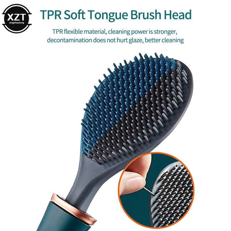 Mīkstas silikona tualetes birstes ar turētāju pie sienas stiprināmas tīrīšanas birstes ar gariem rokturiem Higiēnas piederumu komplekti vannas istabai JAUNUMS