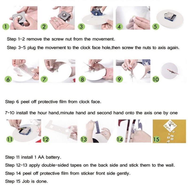 Vruće rasprodaje Diy akrilne naljepnice za zidni sat sa ogledalom Moderni dekor Poklon za dnevnu sobu Naljepnica za kućni namještaj