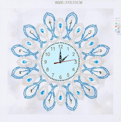 Ρολόι τοίχου DIY Ζωγραφική με διαμάντια Πλήρες τρυπάνια σε ειδικό σχήμα Κέντημα Ρολόι τοίχου Κέντημα Λουλούδι Πεταλούδα Ρολόι Σταυροβελονιά