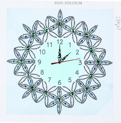 Ρολόι τοίχου DIY Ζωγραφική με διαμάντια Πλήρες τρυπάνια σε ειδικό σχήμα Κέντημα Ρολόι τοίχου Κέντημα Λουλούδι Πεταλούδα Ρολόι Σταυροβελονιά