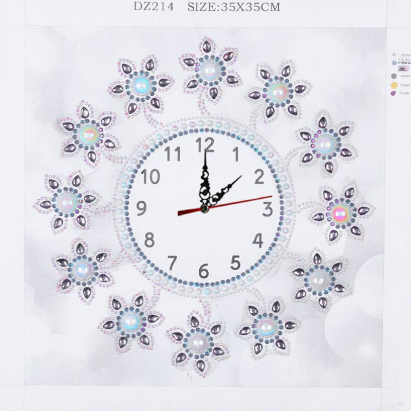 Ρολόι τοίχου DIY Ζωγραφική με διαμάντια Πλήρες τρυπάνια σε ειδικό σχήμα Κέντημα Ρολόι τοίχου Κέντημα Λουλούδι Πεταλούδα Ρολόι Σταυροβελονιά