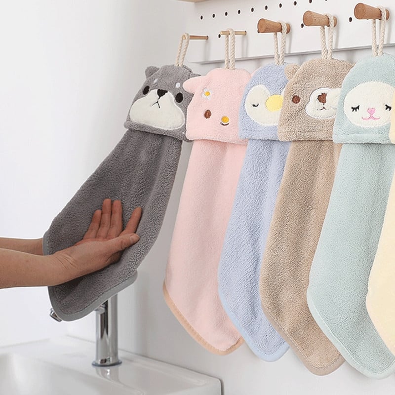 Ručnik za ruke sa slatkim crtanim životinjama Mekana upijajuća tkanina Ručnik za suđe Viseći ručnik za kupanje za djecu Dječja soba Kuhinja Kupaonica