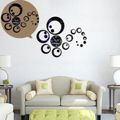 Apļi 3D sienas pulksteņi Pulksteņi Uzlīmes Uzlīmes Mājas istabu DIY dekori