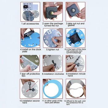 Кръгове 3D стенен часовник Часовници Стикери Стикери Домашна стая Направи си сам декорации